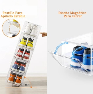 Foto 4 | Foto 4 | Organizador De Zapatos Xtellar – Estante Con Cajas De Plástico Transparente De Alta Resistencia - Pack De 6
