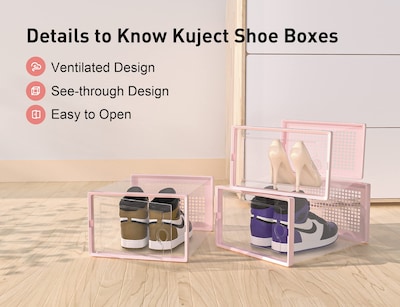 Foto 5 | Foto 5 | Cajas para Zapatos Kuject, Xl Transparente 12 Unidades Rosa - Venta Internacional
