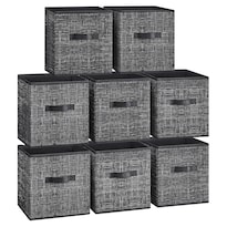 Storage Cubes Songmics, Tela No Tejida, 28 Cm, Juego De 8 Unidades, Color Negro - Venta Internacional.
