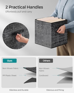Foto 3 | Foto 3 | Storage Cubes Songmics, Tela No Tejida, 28 Cm, Juego De 8 Unidades, Color Negro - Venta Internacional.