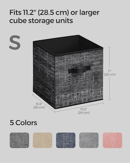 Foto 4 | Foto 4 | Storage Cubes Songmics, Tela No Tejida, 28 Cm, Juego De 8 Unidades, Color Negro - Venta Internacional.