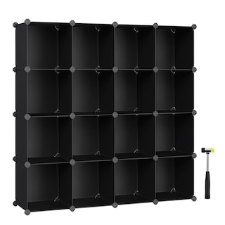 Foto 1 | Foto 1 | Organizador De Almacenamiento En Forma De Cubo Songmics, Juego De 16 Unidades, Plástico, Negro - Venta Internacional.