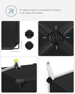 Foto 4 | Foto 4 | Organizador De Almacenamiento En Forma De Cubo Songmics, Juego De 16 Unidades, Plástico, Negro - Venta Internacional.