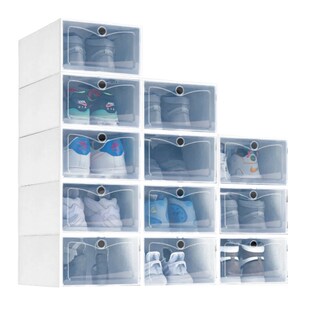 Foto 1 | Foto 1 | Zapatera de Cajas Apilables de Plástico Xtellar Blanco 12 Piezas