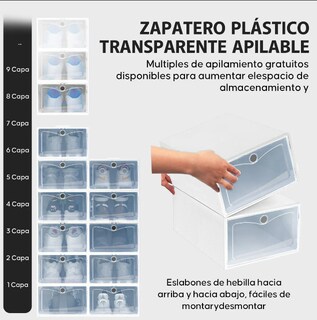 Foto 2 | Foto 2 | Zapatera de Cajas Apilables de Plástico Xtellar Blanco 12 Piezas