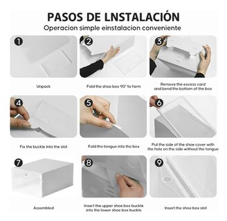 Foto 4 | Foto 4 | Zapatera de Cajas Apilables de Plástico Xtellar Blanco 12 Piezas