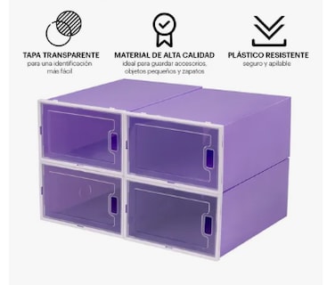 Foto 2 | Foto 2 | Cajas Organizadoras Cajoneras Apilables Para Zapatos 12 Pz