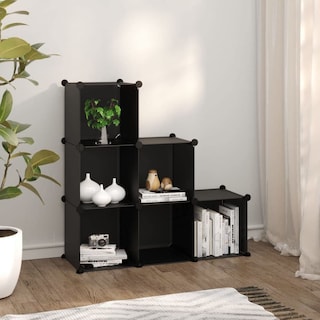 Foto 2 | Foto 2 | Organizador De Almacenamiento Vidaxl 6 Cubos Negro Impermeable Plástico Pp - Venta Internacional.