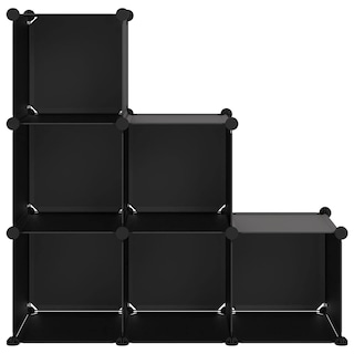 Foto 3 | Foto 3 | Organizador De Almacenamiento Vidaxl 6 Cubos Negro Impermeable Plástico Pp - Venta Internacional.