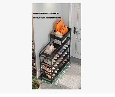 Foto 3 | Foto 3 | Organizador De Zapatos 4 Niveles Estante Fácil De Ensamblar