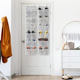 Foto 5 | Foto 5 | Organizador De Zapatos Simple Houseware 24 Bolsillos Paquete De 2 Unidades Gris - Venta Internacional.