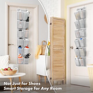 Foto 6 | Foto 6 | Organizador De Zapatos Simple Houseware 24 Bolsillos Paquete De 2 Unidades Gris - Venta Internacional.