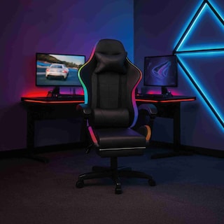 Foto 1 | Foto 1 | Silla Gamer Titano con Reposapiés y Luz Led Negra