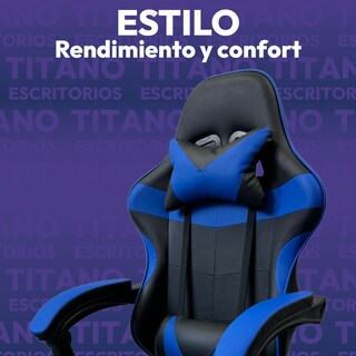 Foto 5 | Foto 5 | Silla Gamer Ergonómica Reclinable con Descansa Pies Azul