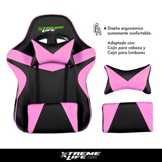 Foto 5 | Foto 5 | Silla Gamer Xtreme Life Reclinable color Rosa