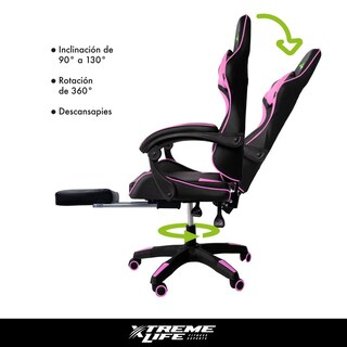 Foto 6 | Foto 6 | Silla Gamer Xtreme Life Reclinable color Rosa