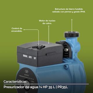 Foto 4 | Foto 4 | Bomba Presurizadora de Agua Automática 1/4 Hp Avera Pr35l color Azul