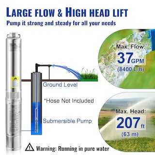 Foto 3 | Foto 3 | Bomba Sumergible Para Pozo Profundo Vevor 1hp 115v/60hz 140l/min 63m - Venta Internacional.