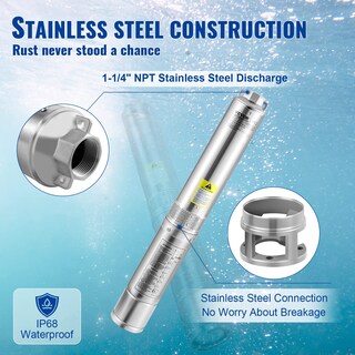 Foto 4 | Foto 4 | Bomba Sumergible Para Pozo Profundo Vevor 1hp 115v/60hz 140l/min 63m - Venta Internacional.