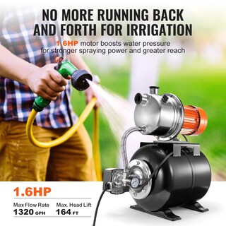 Foto 3 | Foto 3 | Bomba Para Pozos Poco Profundos Vevor 1.6 Hp 1320 Gph Con Tanque De Presión - Venta Internacional.