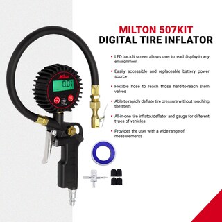 Foto 6 | Foto 6 | Inflador Digital De Neumáticos Milton 507kit Con Medidor Preciso De 250 Psi - Venta Internacional.