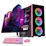 PC Gamer Completa Xtreme PC Gaming GeForce RTX 5060 AMD Ryzen 5 5500 32GB SSD 1TB Monitor 23.8 165Hz WIFI W10 Pink gaming 1080p