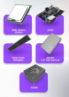 Foto 7 | Foto 7 | Pc Gamer Getttech Gpa-gft300gb-01m Amd Athlon 3000g 16gb Ddr4 480gb 2.5” Ssd Sata Iii Amd A520 Fuente 600w Windows 11 Trial