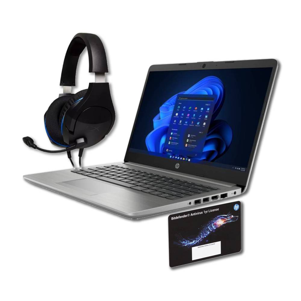 Laptop HP 245 G8 14” AMD Ryzen 3 8Gb/256Gb + Audífonos Hyperx Cloud Stinger + Antivirus Bitdefender