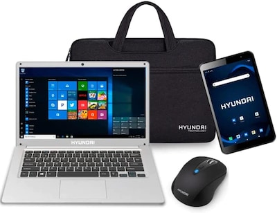 Foto 1 | Foto 1 | Bundle 4 En 1, Tableta, Laptop, Mouse Y Malet Hyundai Ht14ccic4g8wb103, 14.1 Pulgadas, Intel Celeron, N4020, 4 Gb, Windows 10 Ho
