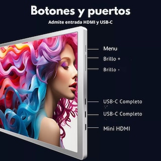 Foto 4 | Foto 4 | Monitor Portátil Mr. Gadgets 14 Pulgadas para Laptop Full HD 1080p IPS