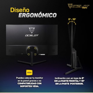 Foto 6 | Foto 6 | Monitor LED de 27'' Ocelot Gaming Om-e27 color Negro Full HD 75 HZ 5 MS HDMI/VGA