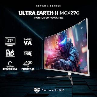 Foto 2 | Foto 2 | Monitor Gamer Curvo 27 Balam Rush Ultra Earth Ii Mgx27c 1ms 165hz Full Hd Va Led Usb-c Br-938280 color Blanco