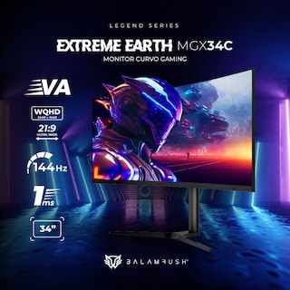 Foto 2 | Foto 2 | Monitor Gamer Curvo 34 Balam Rush Extreme Earth MGX34C 1Ms 144Hz WQHD VA LED RGB HDMI BR-938655