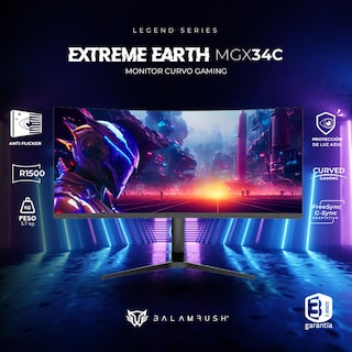 Foto 3 | Foto 3 | Monitor Gamer Curvo 34 Balam Rush Extreme Earth MGX34C 1Ms 144Hz WQHD VA LED RGB HDMI BR-938655