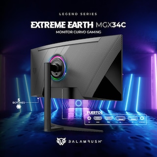 Foto 4 | Foto 4 | Monitor Gamer Curvo 34 Balam Rush Extreme Earth MGX34C 1Ms 144Hz WQHD VA LED RGB HDMI BR-938655