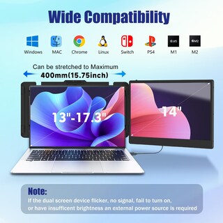 Foto 5 | Foto 5 | Extensor de Pantalla para Portátil Kefeya 14 Fhd 1080p Ips de Doble Pantalla - Venta Internacional