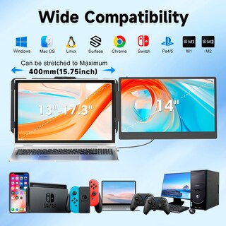 Foto 4 | Foto 4 | Extensor de Pantalla para Portátil Kefeya 14 Pulgadas 1080p Fhd Ips - Venta Internacional