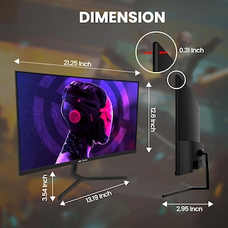Foto 6 | Foto 6 | Monitor Crua De 24 Pulgadas, 144 Hz/180 Hz, Curvo, Fhd 1080p Para Juegos - Venta Internacional.