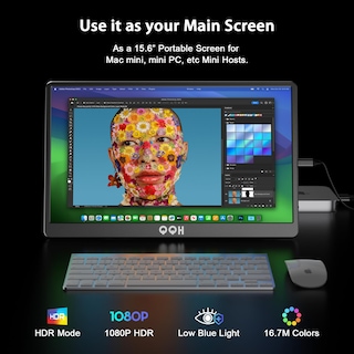 Foto 2 | Foto 2 | Monitor Portátil Qqh 15.6 Fhd 1080p Ips Con Hdr Para Portátil - Venta Internacional.