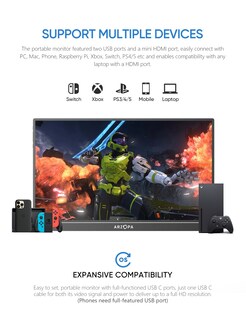 Foto 7 | Foto 7 | Monitor Portátil Arzopa Z1rc 16 2,5k 2560x1600 Qhd Ips - Venta Internacional
