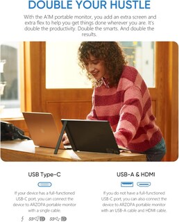 Foto 7 | Foto 7 | Monitor Portátil Arzopa De 17,3'' 1080p Fhd Ips Srgb 103% A1m - Venta Internacional.