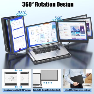 Foto 4 | Foto 4 | Extensor Triple De Monitor Para Portátil Kefeya F3 14'' 1080p - Venta Internacional.