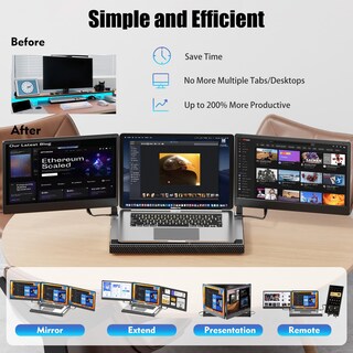 Foto 7 | Foto 7 | Extensor Triple De Monitor Para Portátil Kefeya F3 14'' 1080p - Venta Internacional.