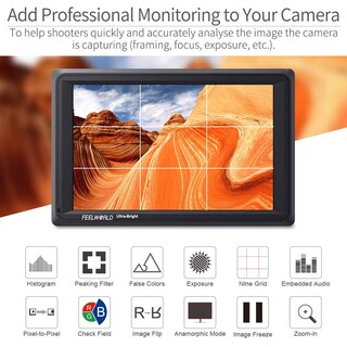 Foto 7 | Foto 7 | Monitor De Campo Con Cámara Feelworld Fw279s De 7 Pulgadas Ultrabrillante - Venta Internacional.