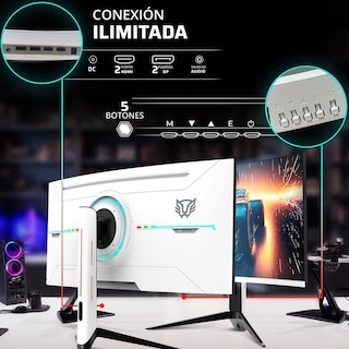 Foto 5 | Foto 5 | Monitor Gamer Curvo 34 Balam Rush Extreme Earth Pro Mgp34c 1ms 165hz Uwqhd Va Led Hdmi Altavoces Fre