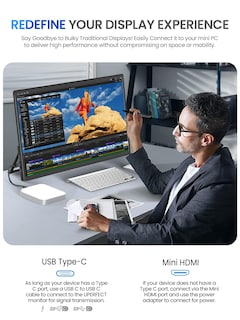 Foto 4 | Foto 4 | Monitor Portátil Uperfect De 21 5 Pulgadas Y 120 Hz Con Soporte Y Vesa - Venta Internacional.