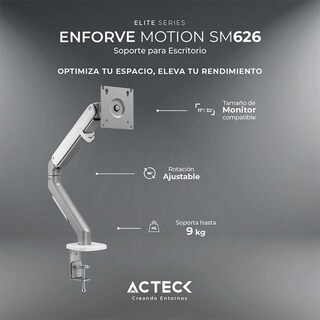 Foto 2 | Foto 2 | Brazo Articulado Para Monitor Acteck Enforce Motion Sm626 Hasta 32 Pulgadas Ajustable Ac-936569 Color Blanco