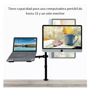 Foto 3 | Foto 3 | Soporte De Monitor Dual Para Monitor Y Portátil Negro