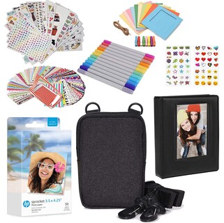 Foto 1 | Foto 1 | Kit De Papel Fotográfico Hp Sprocket 9 X 11 Cm, 50 Hojas Con Estuche Y Álbum - Venta Internacional.