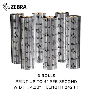 Foto 7 | Foto 7 | Ribbon Zebra Standard Black Wax Para Impresora De Transferencia Térmica - Venta Internacional.